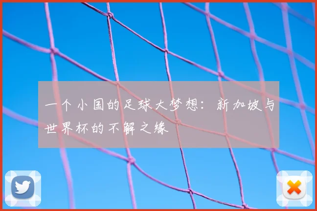 一个小国的足球大梦想：新加坡与世界杯的不解之缘
